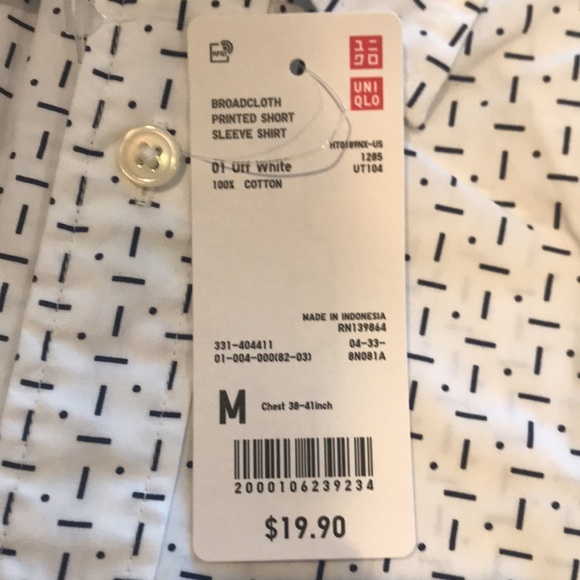 NWT Uniqlo printed short sleeve button down shirt - Picture 4 of 7